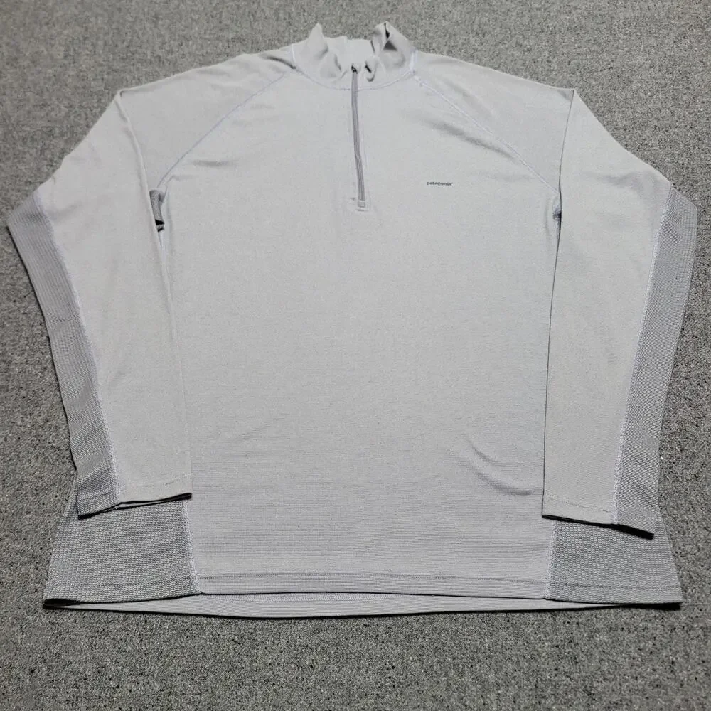 Patagonia Shirt Mens Extra Large Gray Performance Baselayer Quarter Zip Capilene